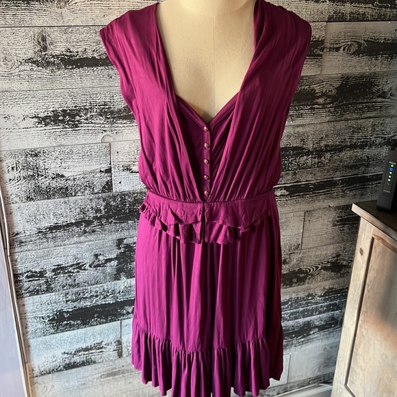 MARC By Marc Jacobs Plum Ruffle Button Dress NWOT - Picture 9 of 16